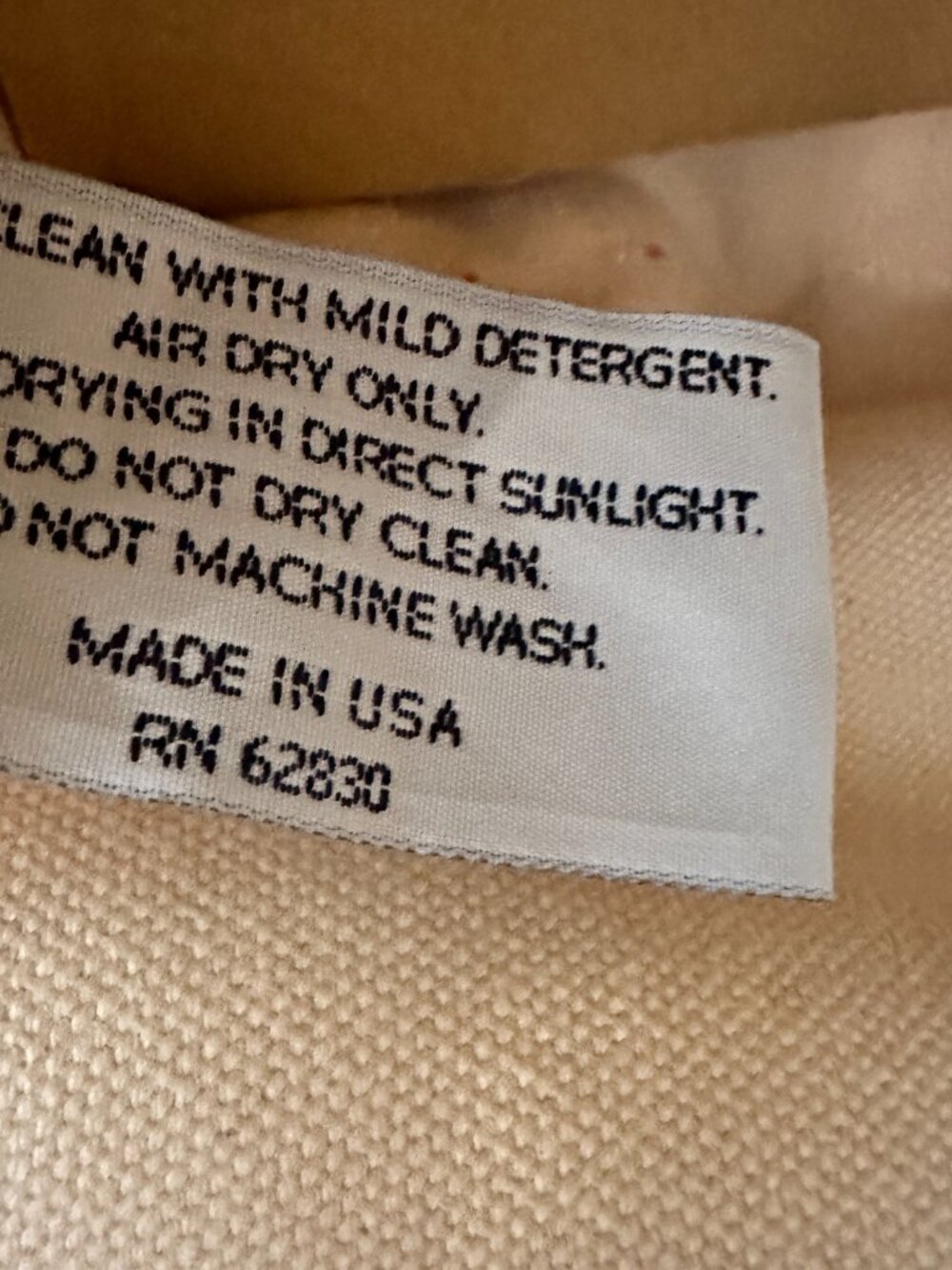 VTG Lands End Red Cream Classic Canvas Boat Tote Medium 16x12 - Picture 13 of 13